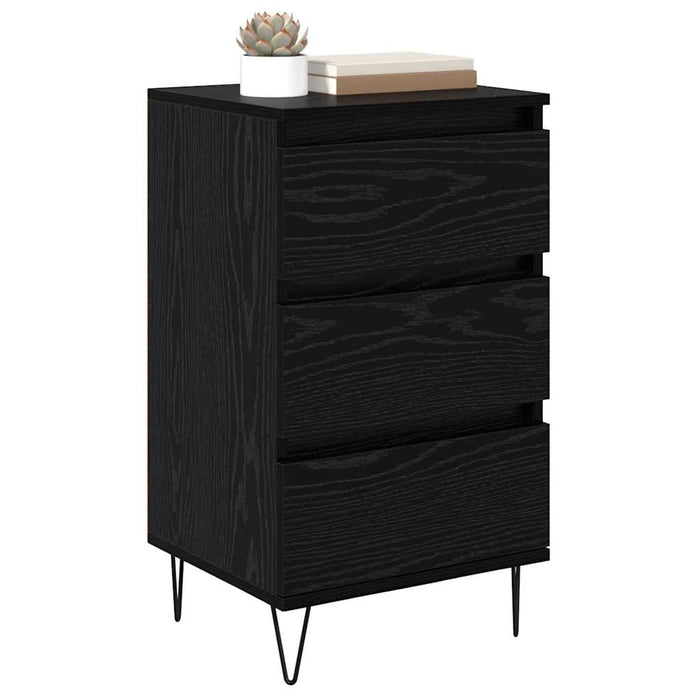 Credenza con cassetto Rovere Nero 40 x 35 x 70 cm 881707