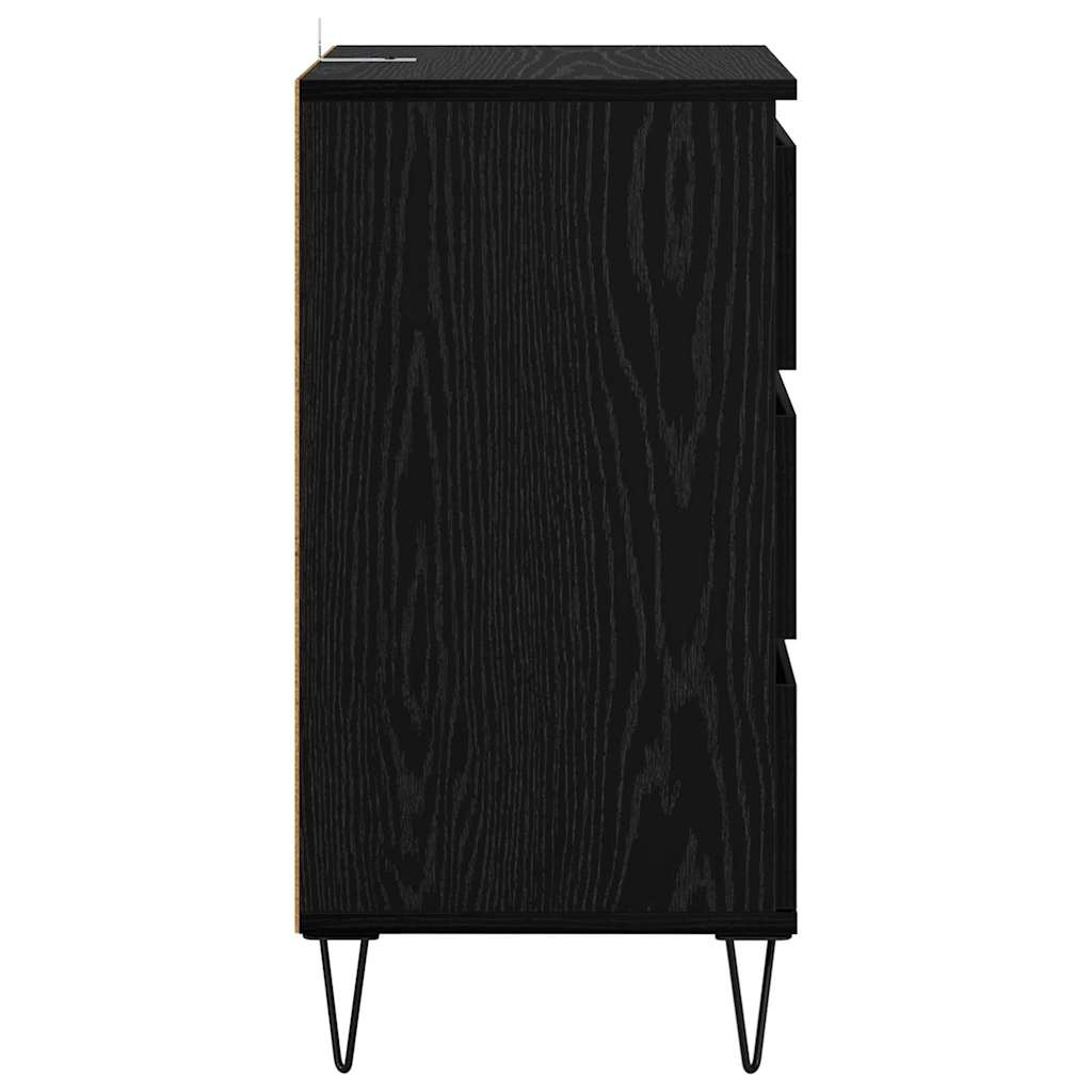 Credenza con cassetto Rovere Nero 40 x 35 x 70 cm 881707