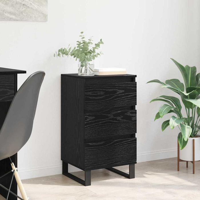 Credenza con cassetto Rovere nero Legno multistrato 881716