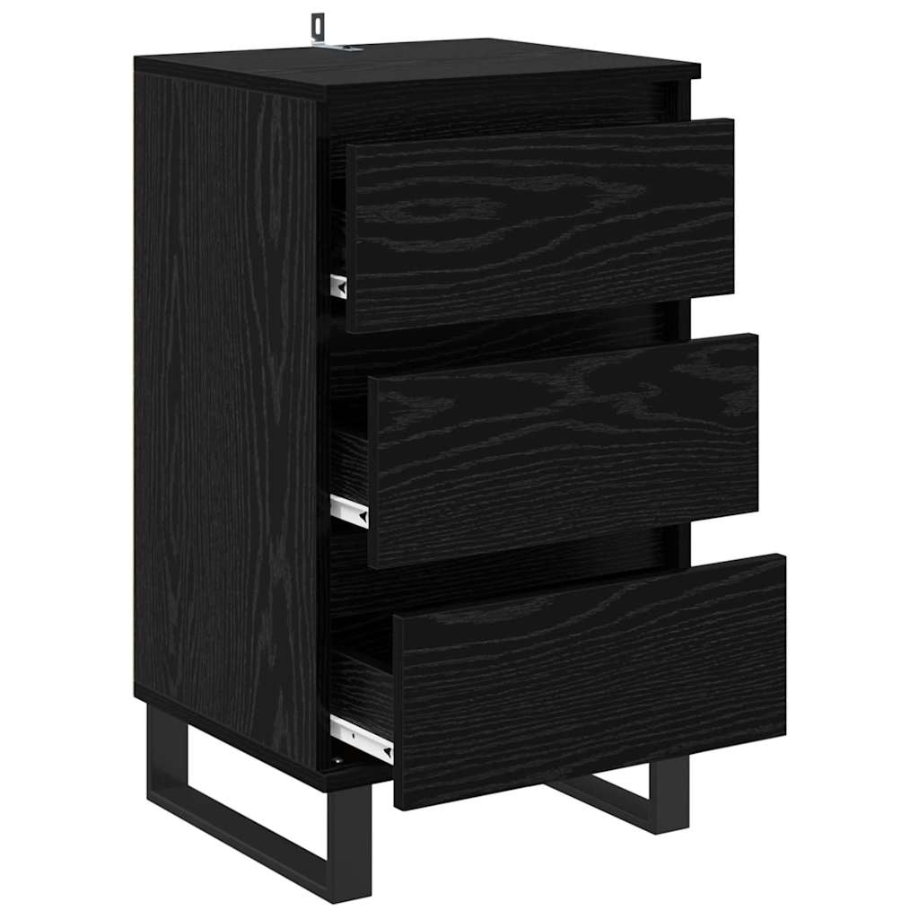 Credenza con cassetto Rovere nero Legno multistrato 881716