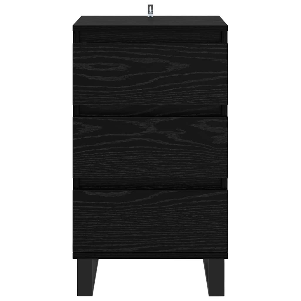 Credenza con cassetto Rovere nero Legno multistrato 881716