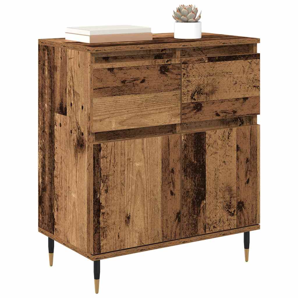 Credenza con Cassetto-Buffet-Armadio da cucina Legno vecchio 60 x 35 x 70 cm 350763