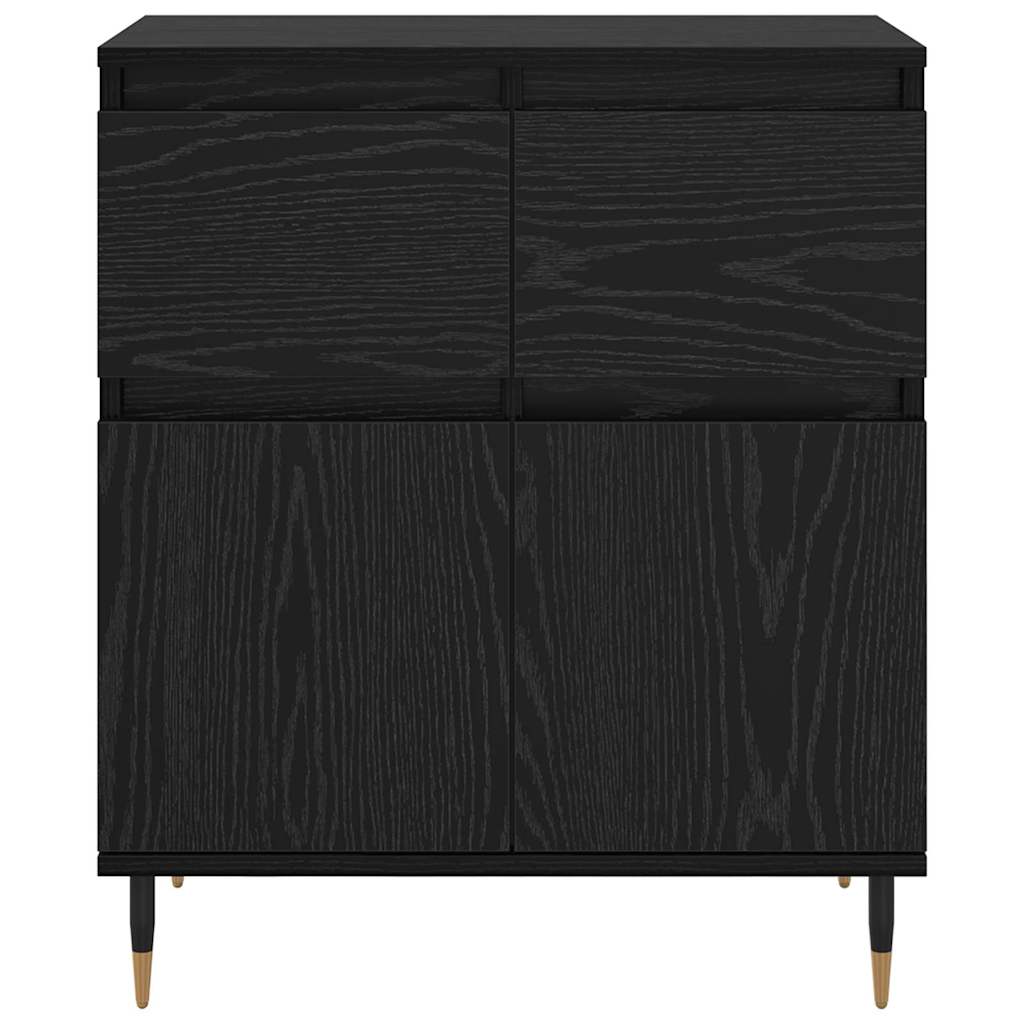 Credenza con cassetto Rovere Nero 60 x 35 x 70 cm 881725
