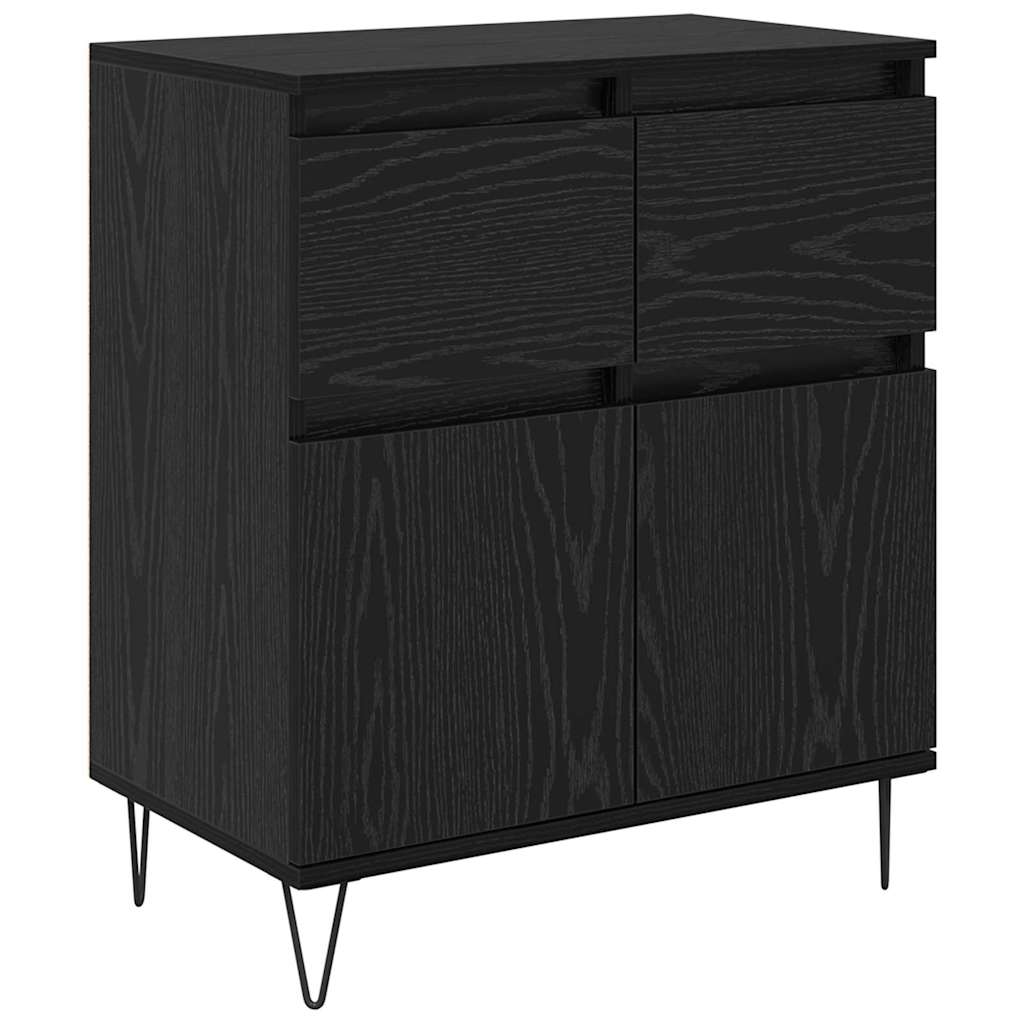 Credenza con cassetto Rovere Nero 60 x 35 x 70 cm 881734