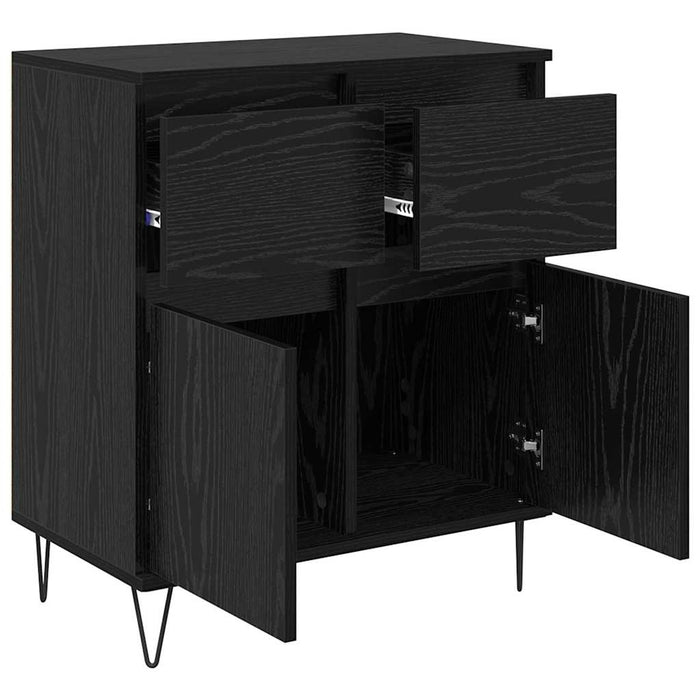 Credenza con cassetto Rovere Nero 60 x 35 x 70 cm 881734