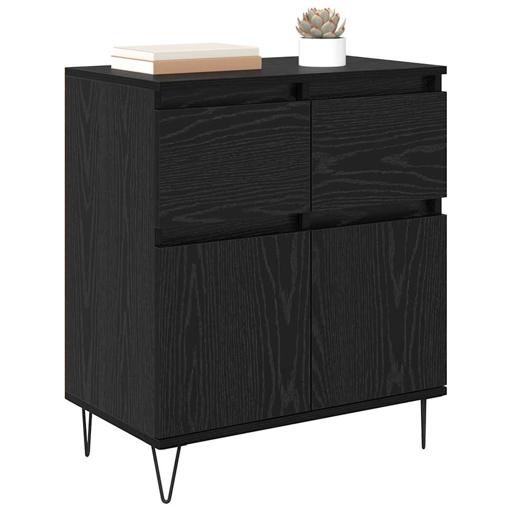 Credenza con cassetto Rovere Nero 60 x 35 x 70 cm 881734