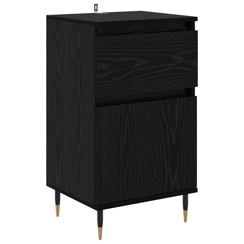 Credenza con cassetto Rovere Nero 40 x 35 x 70 cm 881752