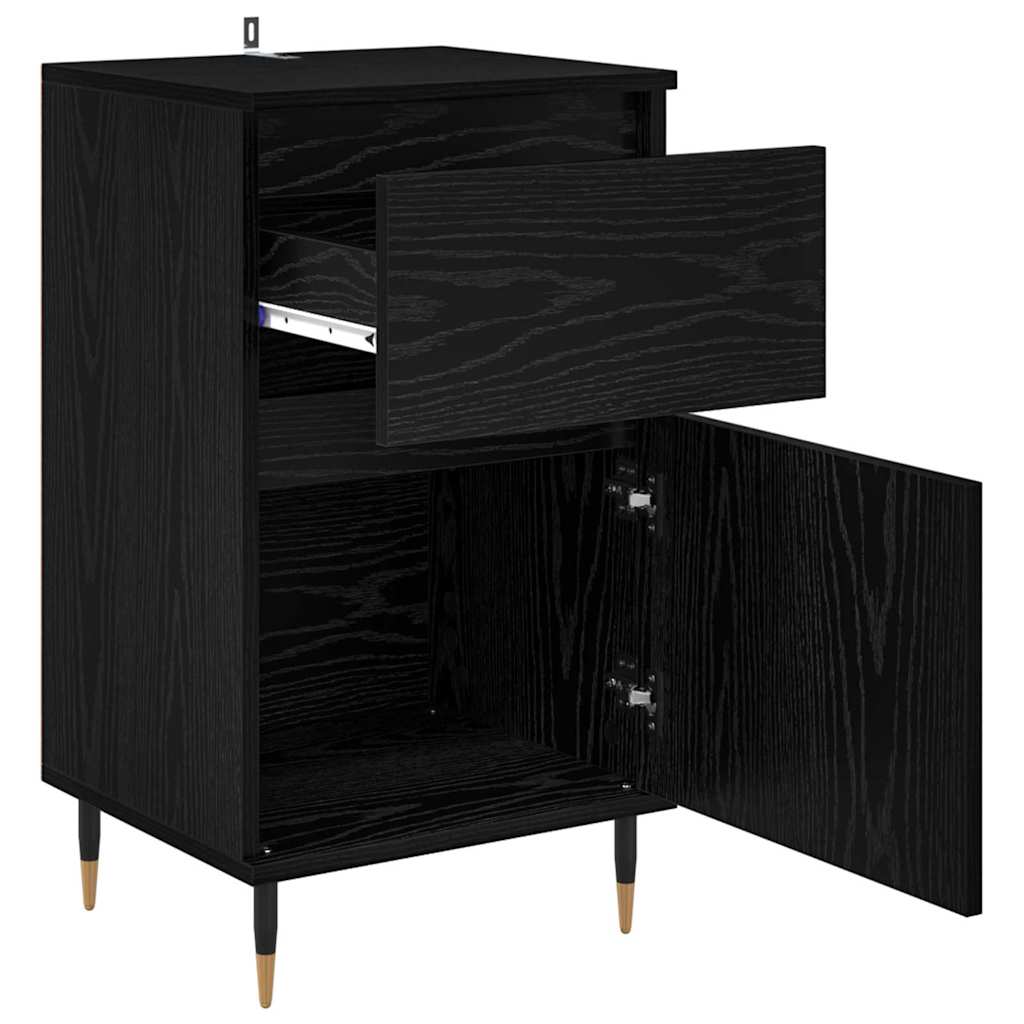 Credenza con cassetto Rovere Nero 40 x 35 x 70 cm 881752