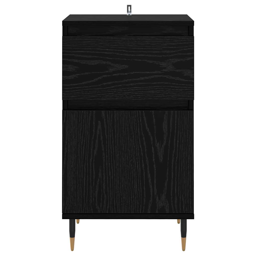 Credenza con cassetto Rovere Nero 40 x 35 x 70 cm 881752