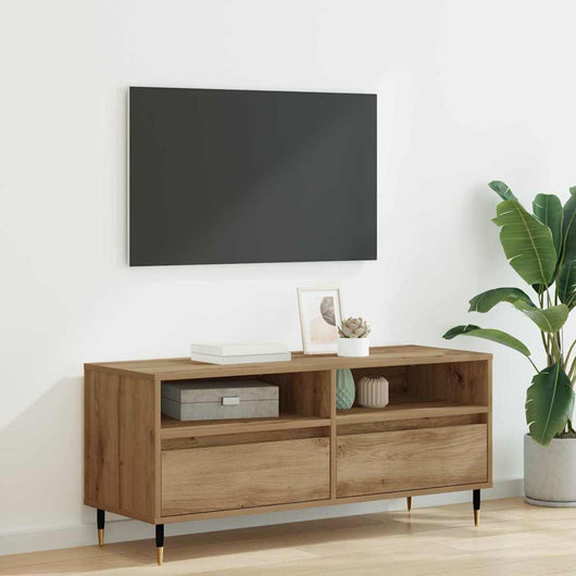 Mobile TV con cassetto-Credenza TV-Console TV Rovere artigianale 100 x 34,5 x 44,5 cm 809369