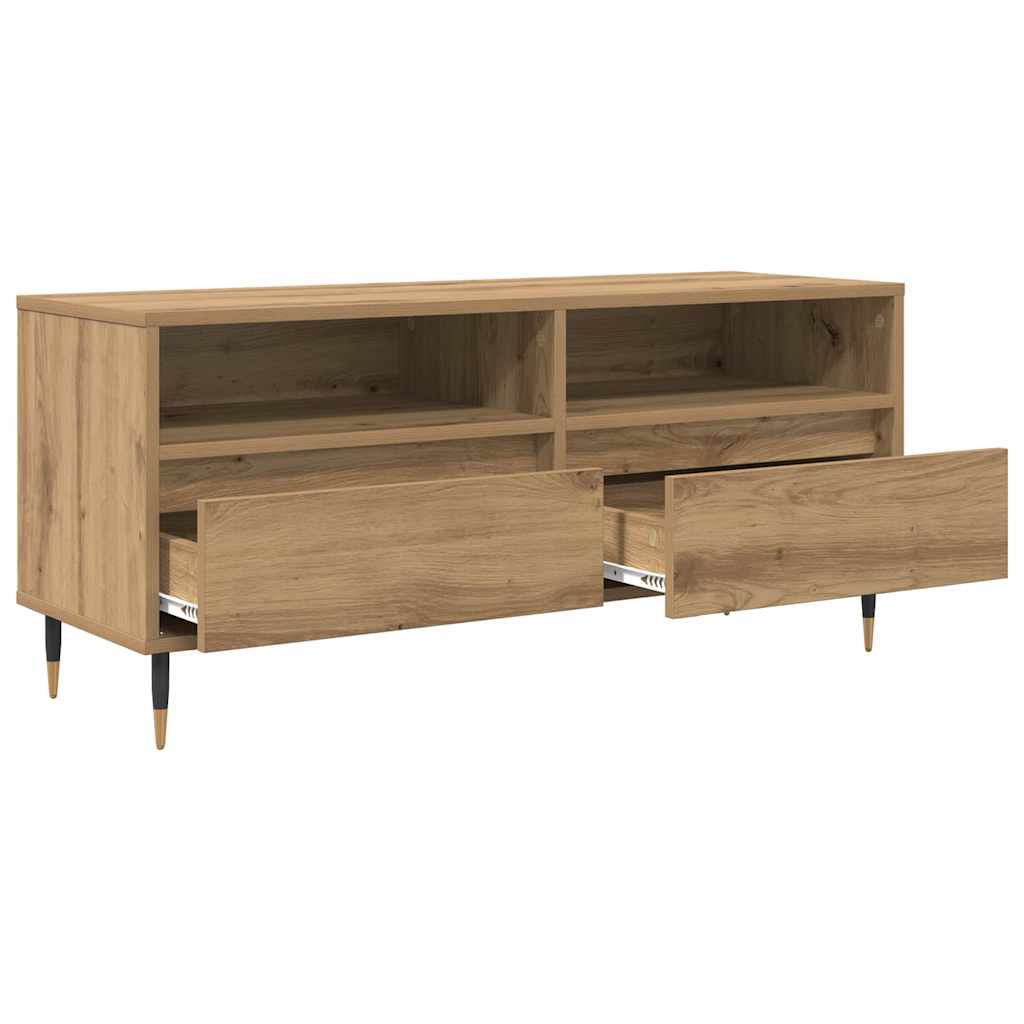 Mobile TV con cassetto-Credenza TV-Console TV Rovere artigianale 100 x 34,5 x 44,5 cm 809369