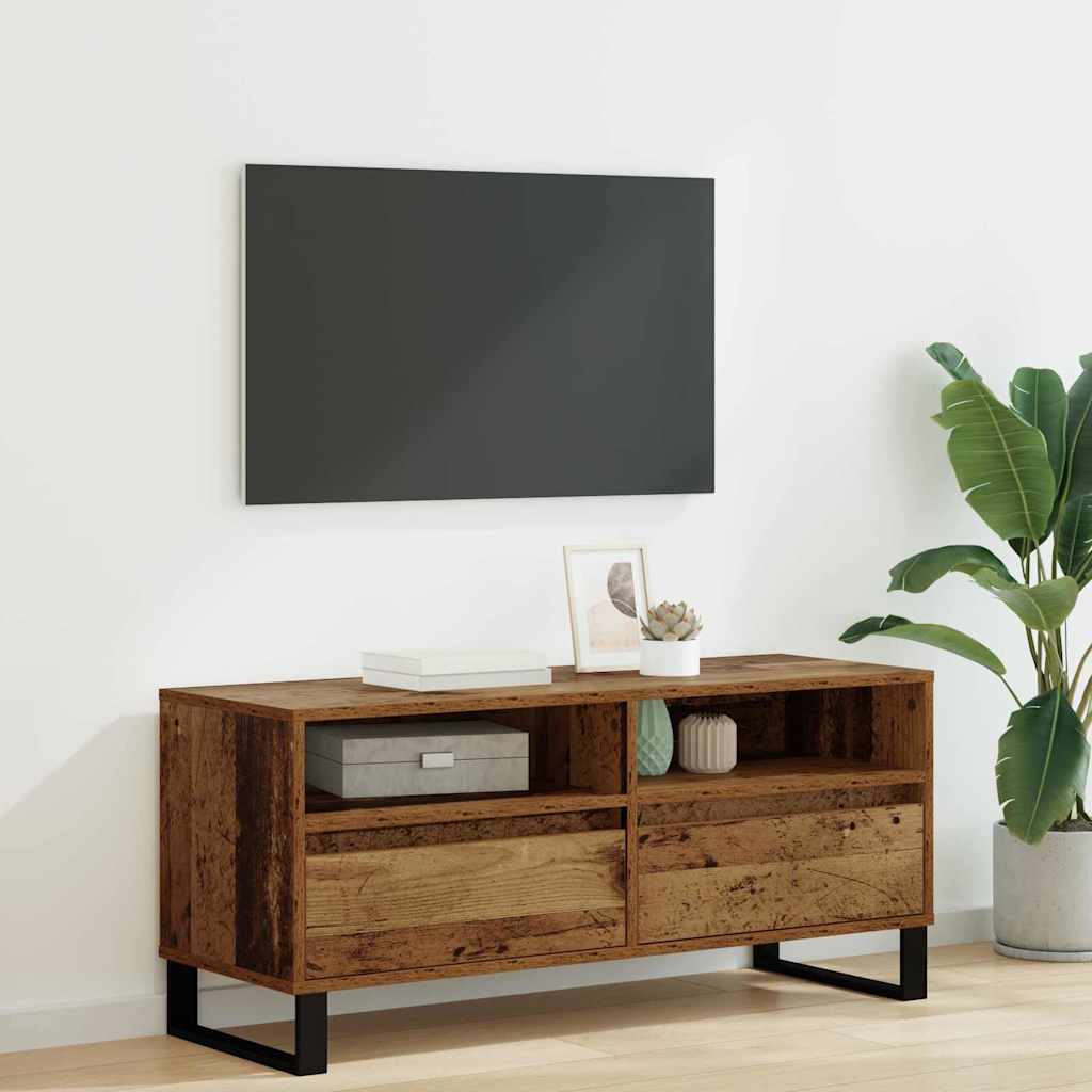 Mobile TV con cassetto-Credenza TV-Console TV Legno vecchio 100 x 34,5 x 44,5 cm 902731