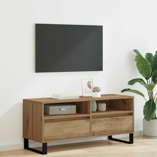 Mobile TV con cassetto-Credenza TV-Console TV Rovere artigianale 100 x 34,5 x 44,5 cm 724224
