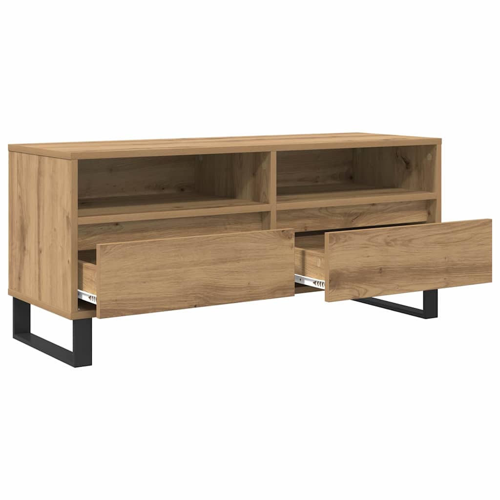 Mobile TV con cassetto-Credenza TV-Console TV Rovere artigianale 100 x 34,5 x 44,5 cm 724224