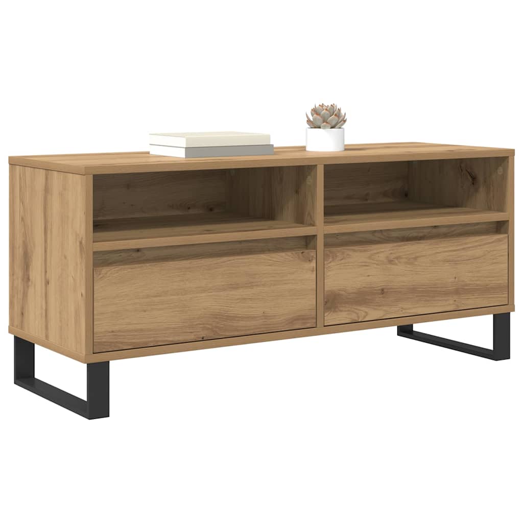 Mobile TV con cassetto-Credenza TV-Console TV Rovere artigianale 100 x 34,5 x 44,5 cm 724224