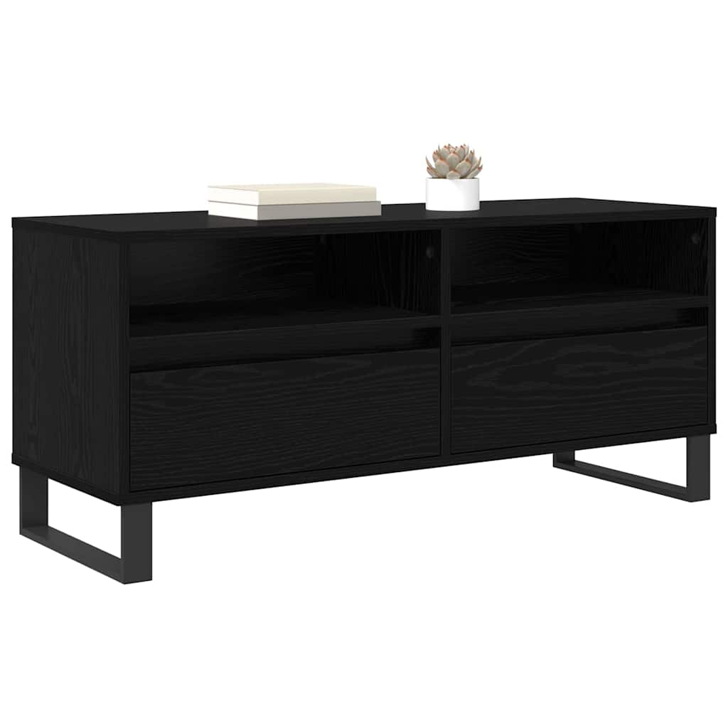 Mobile TV con cassetto-Credenza TV-Console TV Rovere Nero 100 x 34,5 x 44,5 cm 553901