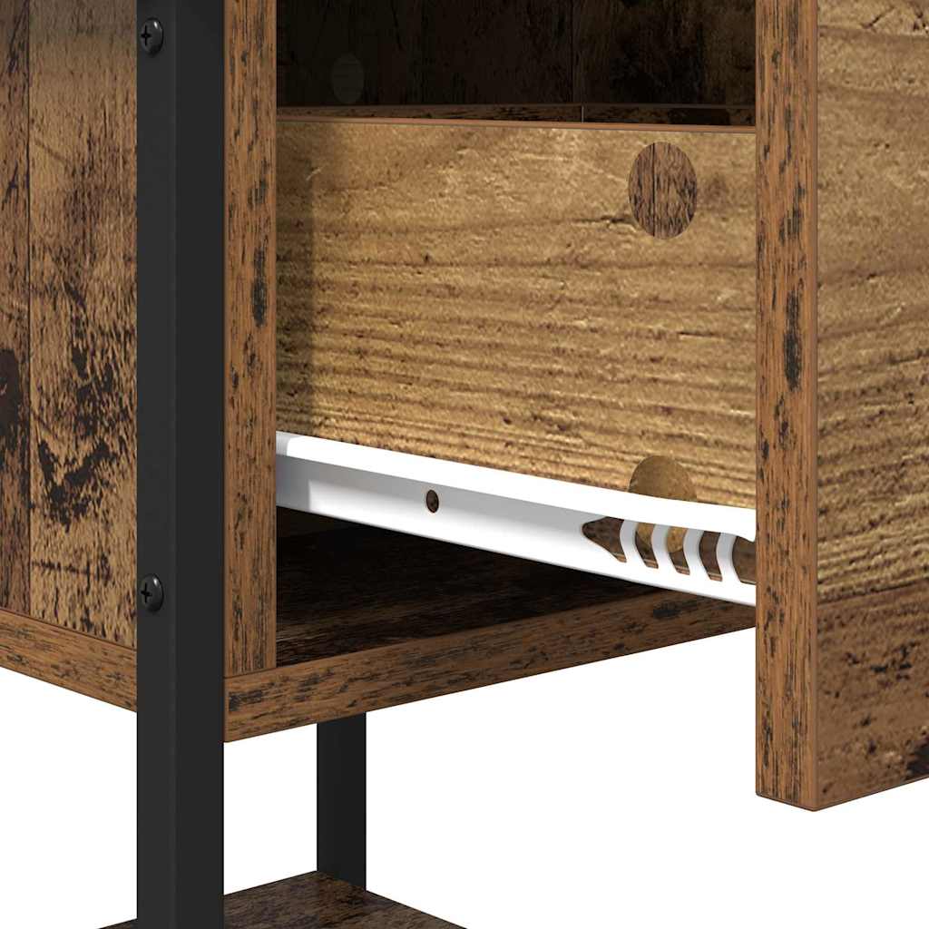 Comodino con cassetto 2 pcs Legno vecchio 34 x 35,5 x 45 cm 881801