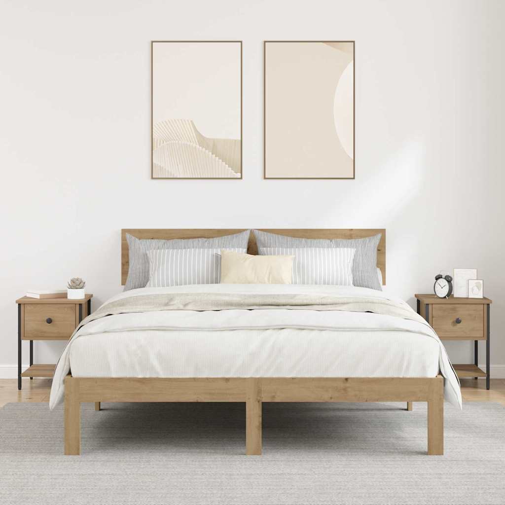 Comodino 2 pcs rovere artigianale 34 x 35,5 x 45 cm 881803