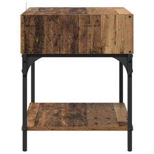 Comodino 2 pcs Legno vecchio 40 x 40 x 50 cm Legno multistrato 881813