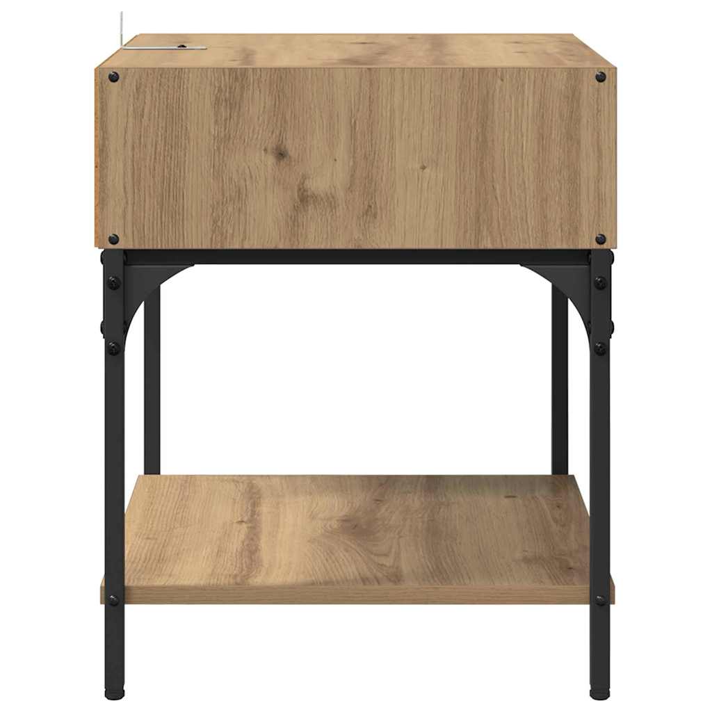 Comodino 2 pz-Set di 2 Tavolino da notte Rovere artigianale 40 x 40 x 50 cm