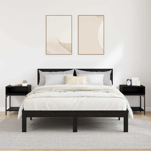 Comodino 2 pcs Rovere nero 40 x 40 x 50 cm Legno multistrato 881817