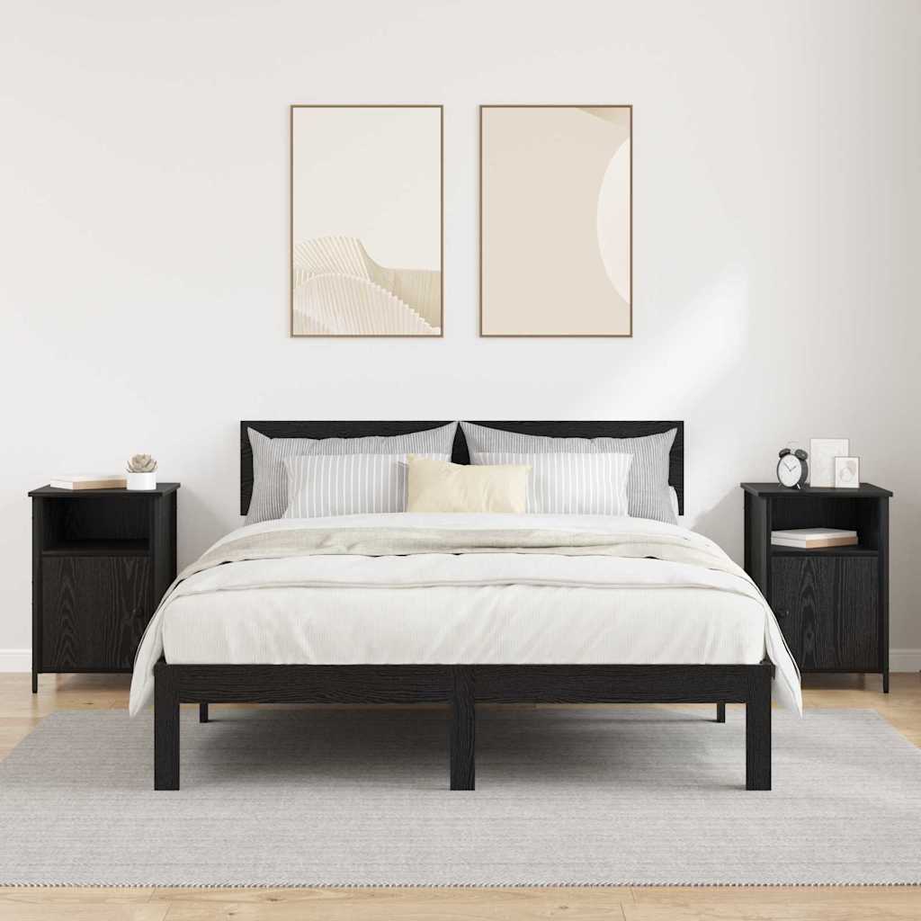 Armadio da Notte 2 pcs Rovere Nero 40 x 42 x 60 cm 881837