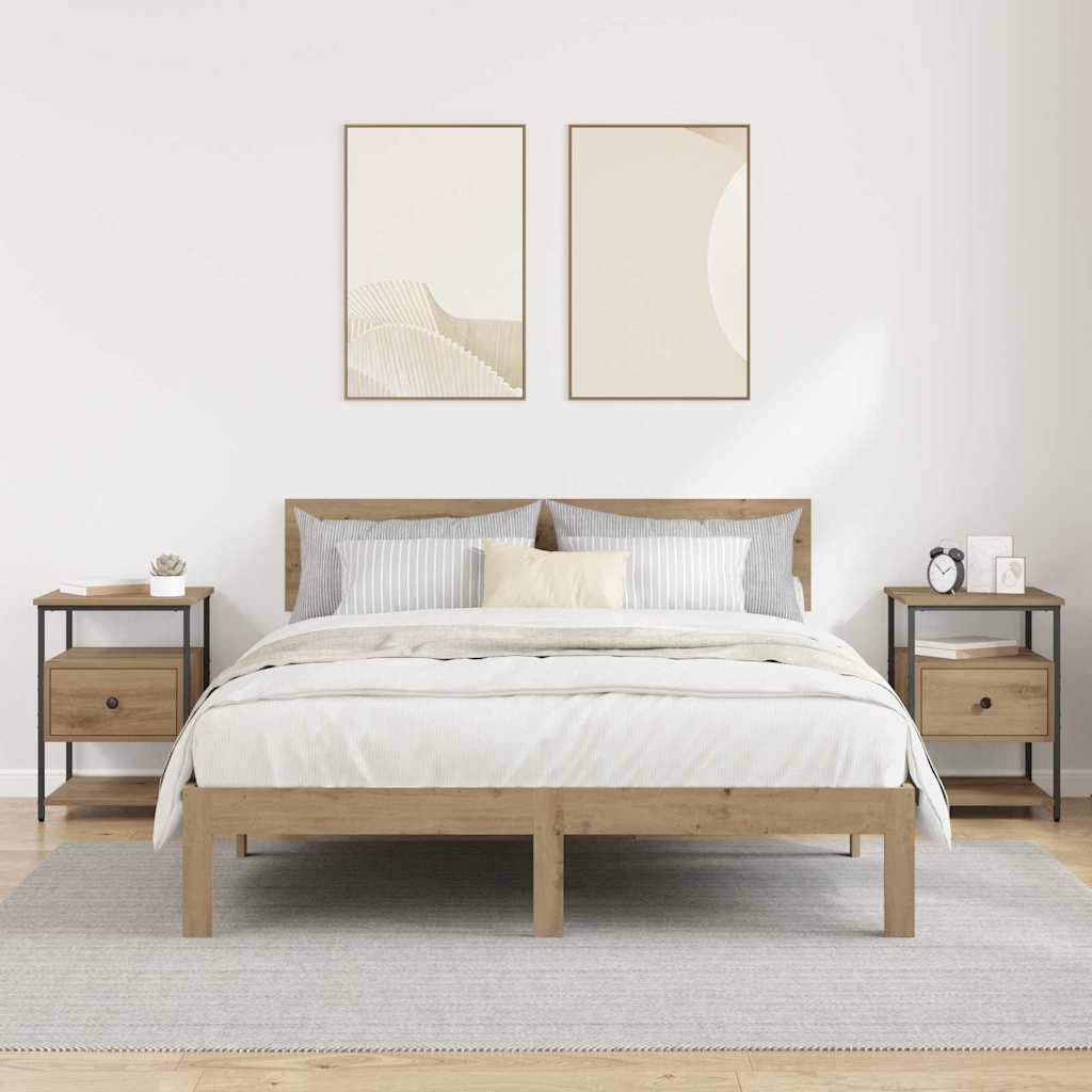 Armadio da Notte 2 pcs rovere artigianale 40 x 42 x 56 cm 881877