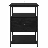 Armadio da Notte Rovere nero 40 x 42 x 56 cm Legno multistrato 881878