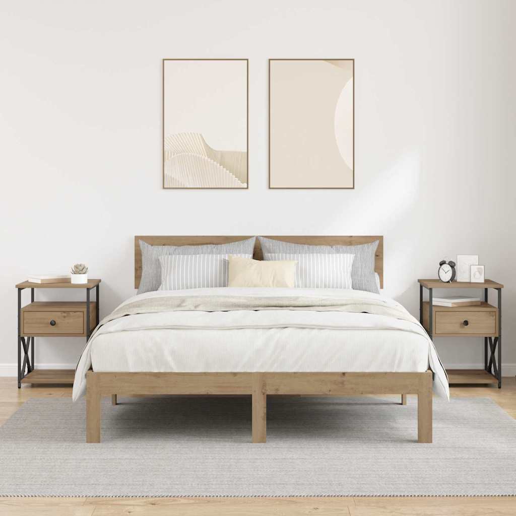 Armadio da Notte 2 pcs rovere artigianale 40 x 42 x 55 cm 881884