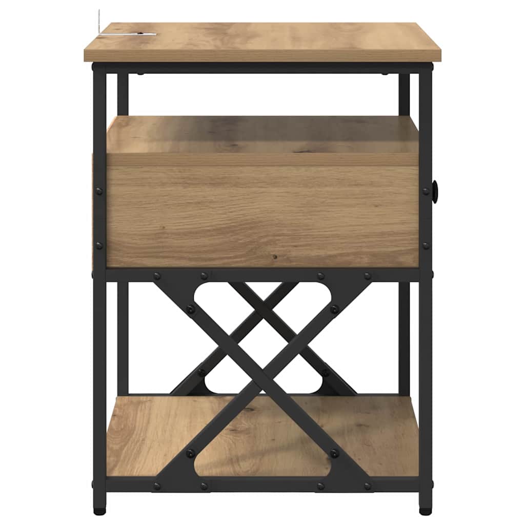 Armadio da Notte 2 pcs rovere artigianale 40 x 42 x 55 cm 881884