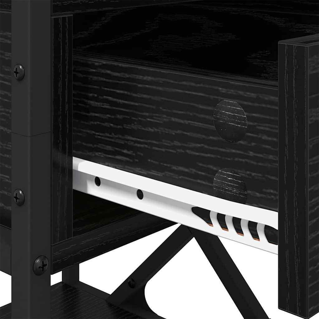 Armadio da Notte con cassetto 2 pcs Rovere nero 40 x 42 x 55 cm 881886