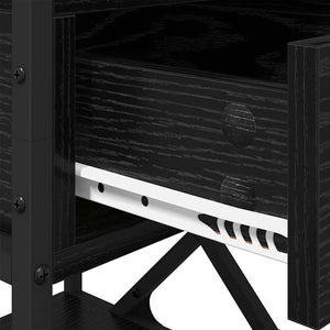 Armadio da Notte con cassetto 2 pcs Rovere nero 40 x 42 x 55 cm 881886