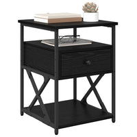 Armadio da Notte con cassetto 2 pcs Rovere nero 40 x 42 x 55 cm 881886