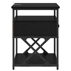 Armadio da Notte con cassetto 2 pcs Rovere nero 40 x 42 x 55 cm 881886