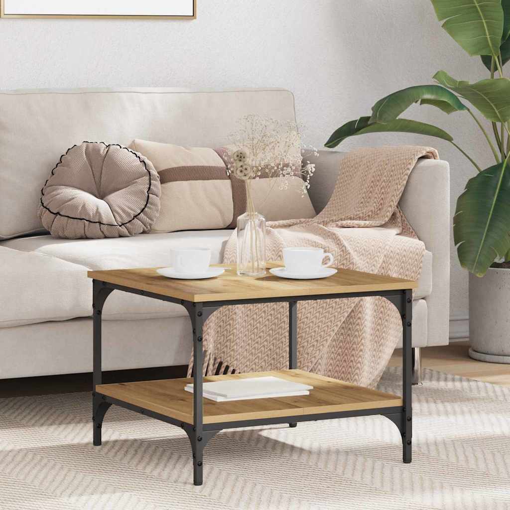 Tavolino da Salotto-Tavolino da soggiorno-Tavolo Rovere artigianale 55 x 55 x 40 cm