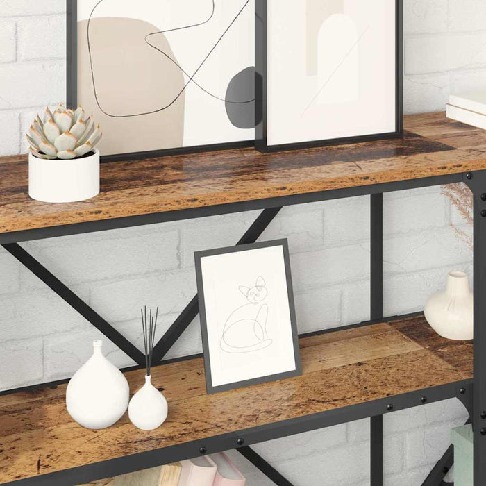 Tavolo consolle con lo scaffale Legno vecchio 160 x 30 x 75 cm 881902