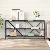 Tavolo consolle con lo scaffale Rovere Nero 160 x 30 x 75 cm 881904