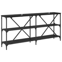 Tavolo consolle con lo scaffale Rovere Nero 160 x 30 x 75 cm 881904