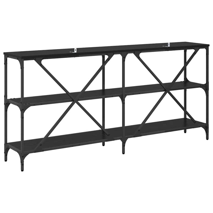 Tavolo consolle con lo scaffale Rovere Nero 160 x 30 x 75 cm 881904