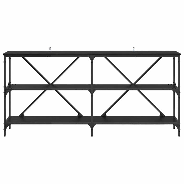 Tavolo consolle con lo scaffale Rovere Nero 160 x 30 x 75 cm 881904
