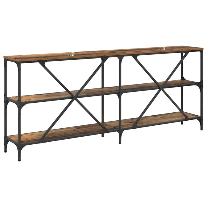 Tavolo consolle con lo scaffale Legno vecchio 180 x 30 x 75 cm 881905