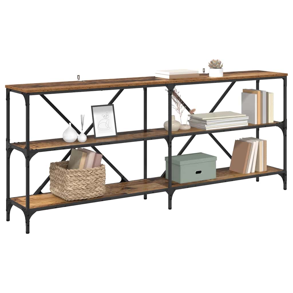 Tavolo consolle con lo scaffale Legno vecchio 180 x 30 x 75 cm 881905