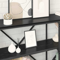 Tavolo consolle con lo scaffale Rovere Nero 180 x 30 x 75 cm 881907