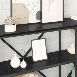 Tavolo consolle con lo scaffale Rovere Nero 180 x 30 x 75 cm 881907