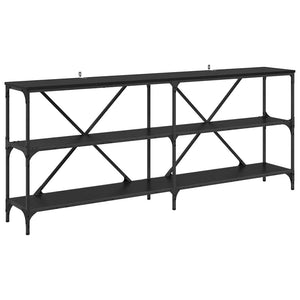 Tavolo consolle con lo scaffale Rovere Nero 180 x 30 x 75 cm 881907