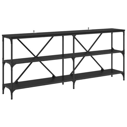 Tavolo consolle con lo scaffale Rovere Nero 180 x 30 x 75 cm 881907