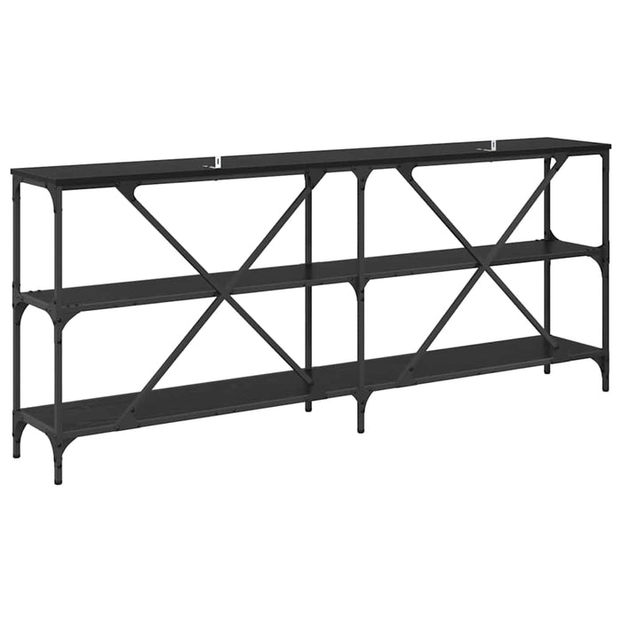 Tavolo consolle con lo scaffale Rovere Nero 180 x 30 x 75 cm 881907