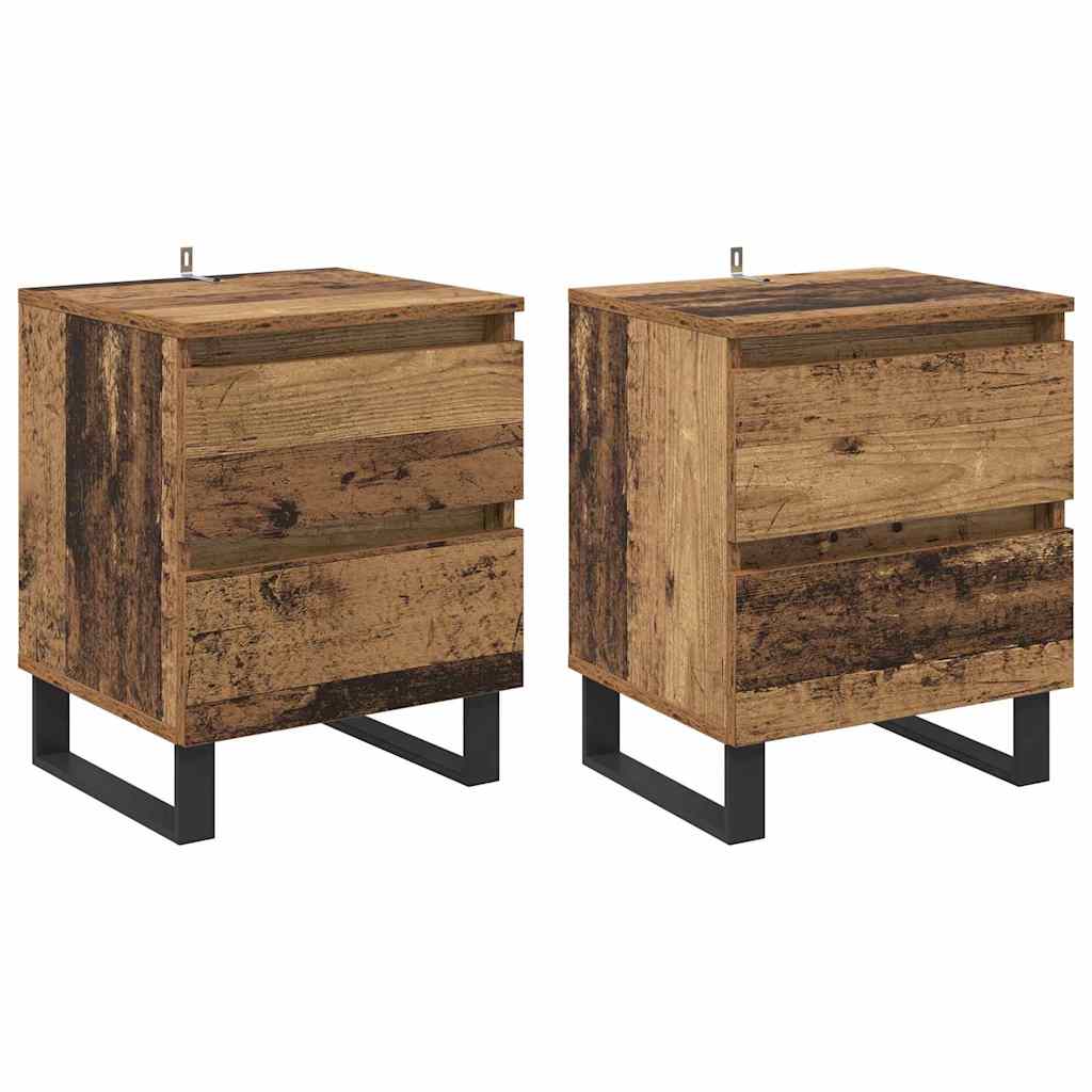 Armadio da Notte 2 pcs Legno vecchio 40 x 35 x 50 cm 881915