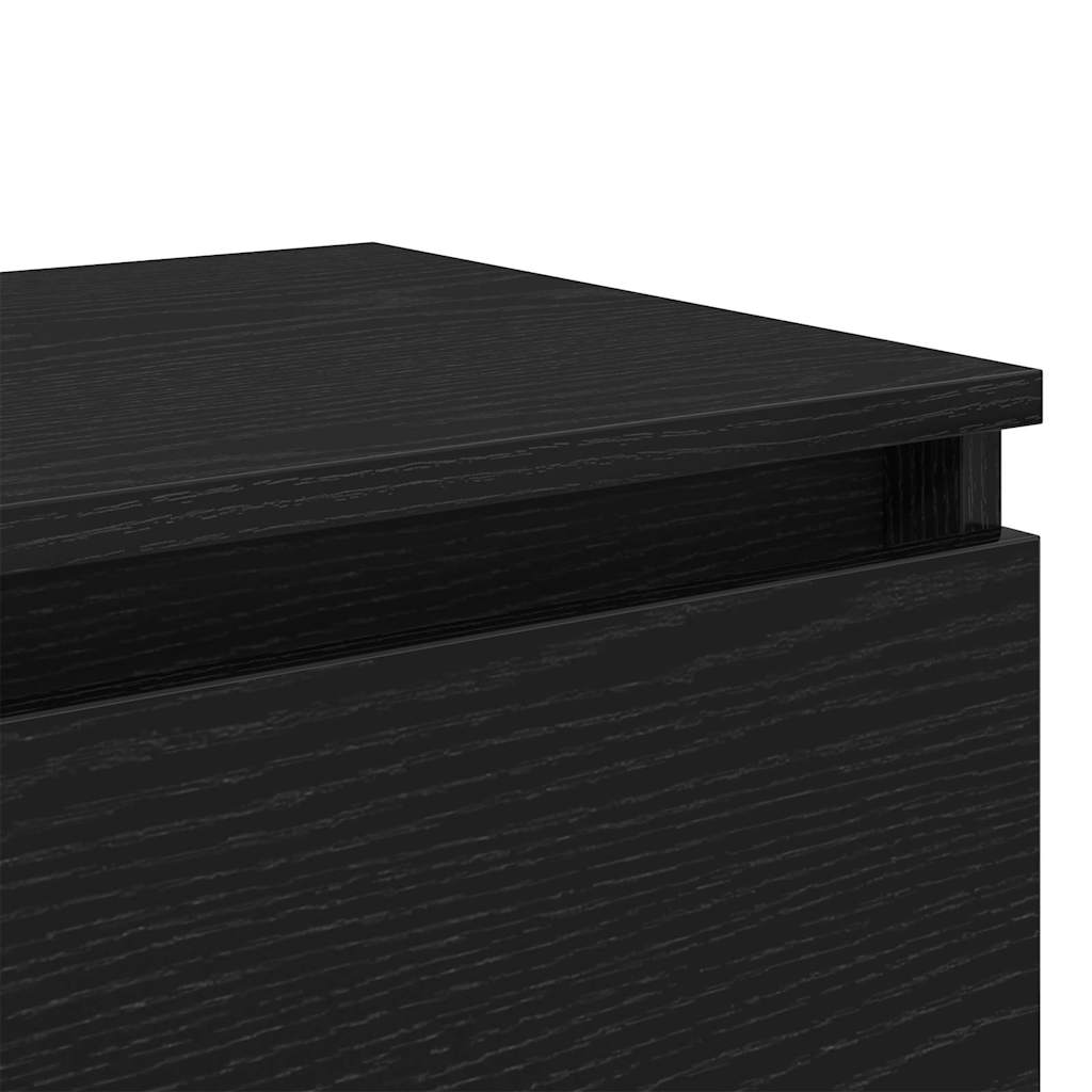 Armadio da Notte Rovere nero 40 x 35 x 50 cm Legno multistrato 881918