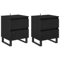 Armadio da Notte con cassetto 2 pcs Rovere nero 40 x 35 x 50 cm 881919